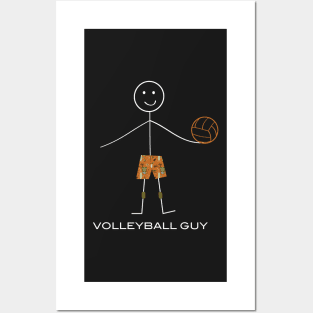 Funny Mens Volleyball Guy Posters and Art